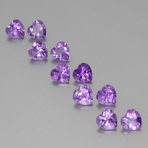 Deep Purplish Violet Amethyst Gem - 0.7ct Heart Facet (ID: 356956)