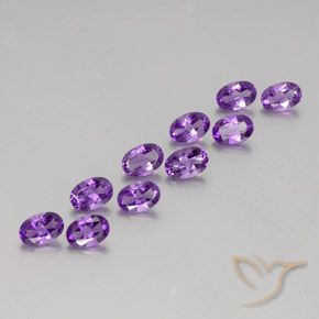 3.88 ctw Violet Amethyst Stones, Natural Amethyst in Oval Facet Shape for Sale