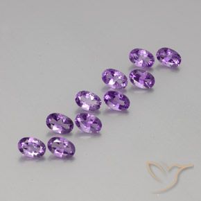 4.02 ctw Violet Amethyst Stones, Natural Amethyst in Oval Facet Shape for Sale