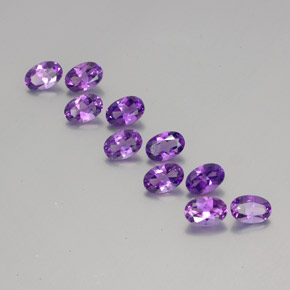 Пурпурно-фиолетовый Аметист Камень - 0.4ct Фасетный Овал (ID: 356967)