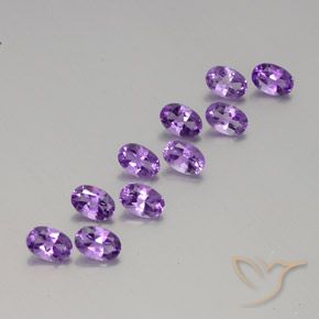 4.11 ctw Violet Amethyst Stones, Natural Amethyst in Oval Facet Shape for Sale