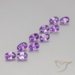 4.11 ctw Violet Amethyst Stones, Natural Amethyst in Oval Facet Shape for Sale