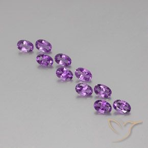 3.90 ctw Violet Amethyst Stones, Natural Amethyst in Oval Facet Shape for Sale