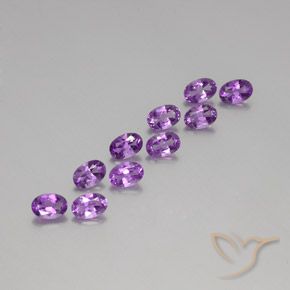 4.07 ctw Violet Amethyst Stones, Natural Amethyst in Oval Facet Shape for Sale