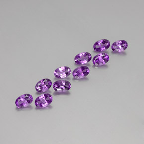 4.06 ctw Violet Amethyst Gemstones, Amethyst Gems in Oval Facet Shape for Sale.