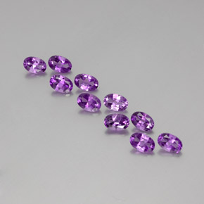 4.06 ctw Violet Amethyst Stones, Natural Amethyst in Oval Facet Shape for Sale