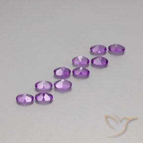 Amethyst Gemstones in 6 x 4 mm (calibrated) Size for Sale, Amethyst Stones in Medium Purplish Violet Color