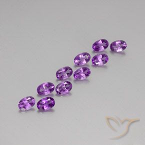 4.00 ctw Violet Amethyst Stones, Natural Amethyst in Oval Facet Shape for Sale
