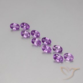4.00 ctw Violet Amethyst Stones, Natural Amethyst in Oval Facet Shape for Sale