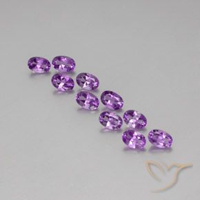 4.07 ctw Violet Amethyst Stones, Natural Amethyst in Oval Facet Shape for Sale