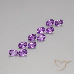 3.77 ctw Violet Amethyst Stones, Natural Amethyst in Oval Facet Shape for Sale