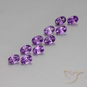 4.01 ctw Violet Amethyst Stones, Natural Amethyst in Oval Facet Shape for Sale