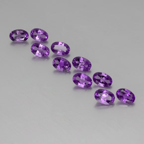 Purplish Violet Amethyst Gem - 0.4ct Oval Facet (ID: 356995)