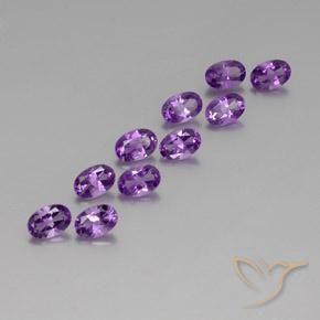4.05 ctw Violet Amethyst Stones, Natural Amethyst in Oval Facet Shape for Sale