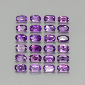 5.27 ct Violet Amethyst Stone, Natural Amethyst in Oval Facet Shape for Sale
