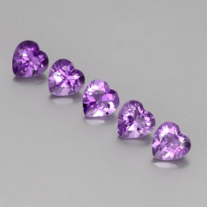 3.60 ctw Violet Amethyst Stones, Natural Amethyst in Heart Facet Shape for Sale