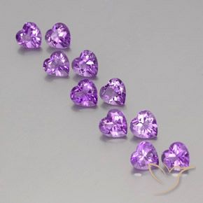 7.04ctw Natural Purplish Violet Amethyst, Heart, VVS-VS