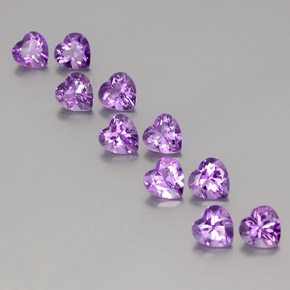 Violeta púrpura Amatista Gema - 0.7ct Forma de corazón (ID: 357159)
