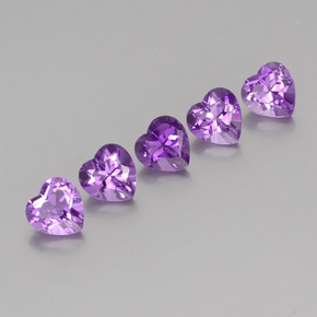 Violeta púrpura Amatista Gema - 0.7ct Forma de corazón (ID: 357306)
