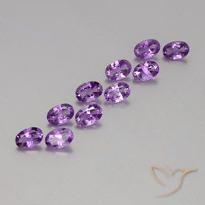 3.99 ctw Violet Amethyst Stones, Natural Amethyst in Oval Facet Shape for Sale