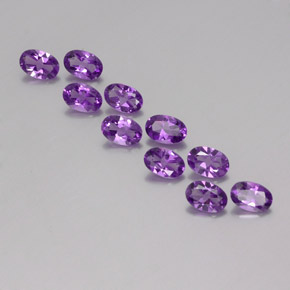 Пурпурно-фиолетовый Аметист Камень - 0.4ct Фасетный Овал (ID: 357317)
