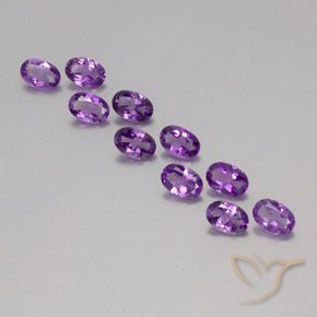 Medium Purplish Violet Аметист Камень - 0.4ct Фасетный Овал (ID: 357318)