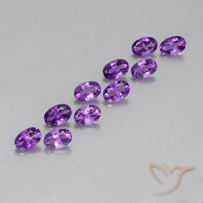 4.24 ctw Violet Amethyst Stones, Natural Amethyst in Oval Facet Shape for Sale