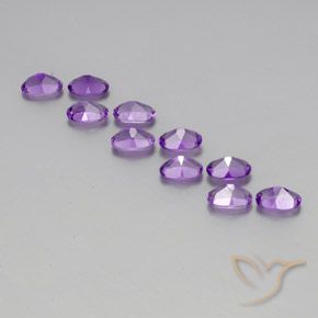 Amethyst Gemstones in 6 x 4 mm (calibrated) Size for Sale, Amethyst Stones in Medium Purplish Violet Color