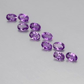 Medium-Dark Purplish Violet Аметист Камень - 0.4ct Фасетный Овал (ID: 357437)