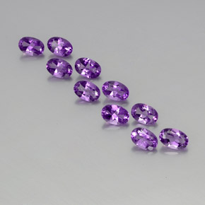 Medium-Dark Purplish Violet Amethyst Gem - 0.4ct Oval Facet (ID: 357442)