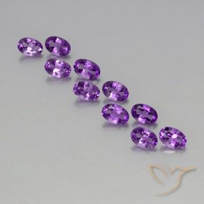 Medium-Dark Purplish Violet Аметист Камень - 0.4ct Фасетный Овал (ID: 357443)