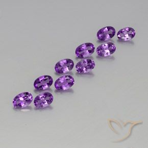 4.08 ctw Violet Amethyst Stones, Natural Amethyst in Oval Facet Shape for Sale