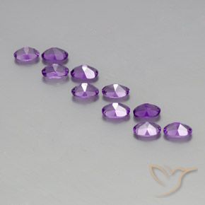 Amethyst Gemstones in 6 x 4 mm (calibrated) Size for Sale, Amethyst Stones in Medium-Dark Purplish Violet Color