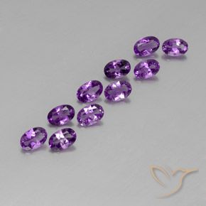 3.72 ctw Violet Amethyst Stones, Natural Amethyst in Oval Facet Shape for Sale