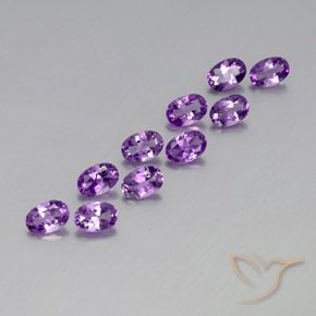 3.94 ctw Violet Amethyst Stones, Natural Amethyst in Oval Facet Shape for Sale