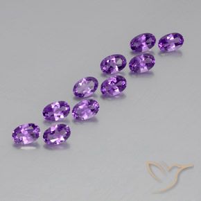 4.01 ctw Violet Amethyst Stones, Natural Amethyst in Oval Facet Shape for Sale