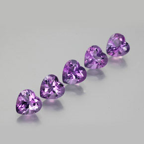 Medium-Dark Purplish Violet Amethyst Edelstein - 0.7ct Herz facettiert (ID: 357457)