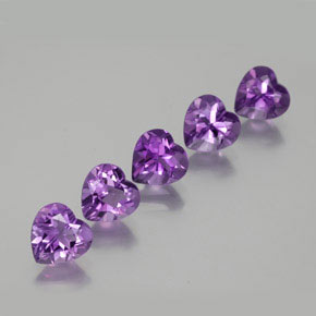Deep Purplish Violet Amethyst Edelstein - 0.7ct Herz facettiert (ID: 357464)