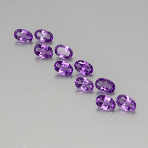 Пурпурно-фиолетовый Аметист Камень - 0.4ct Фасетный Овал (ID: 357493)