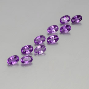 3.91 ctw Violet Amethyst Stones, Natural Amethyst in Oval Facet Shape for Sale
