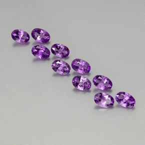 Medium-Dark Purplish Violet Аметист Камень - 0.4ct Фасетный Овал (ID: 357496)