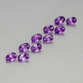 4.14 ctw Violet Amethyst Stones, Natural Amethyst in Oval Facet Shape for Sale
