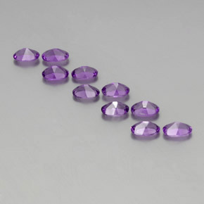 Amethyst Gemstones in 6 x 4 mm (calibrated) Size for Sale, Amethyst Stones in Medium-Dark Purplish Violet Color