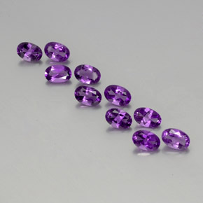 Medium-Dark Purplish Violet Amethyst Gem - 0.4ct Oval Facet (ID: 357498)