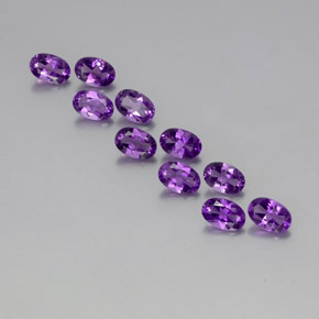 Medium-Dark Purplish Violet Amethyst Gem - 0.4ct Oval Facet (ID: 357499)