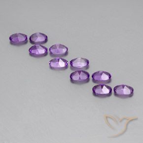 Amethyst Gemstones in 6 x 4 mm (calibrated) Size for Sale, Amethyst Stones in Medium-Dark Purplish Violet Color