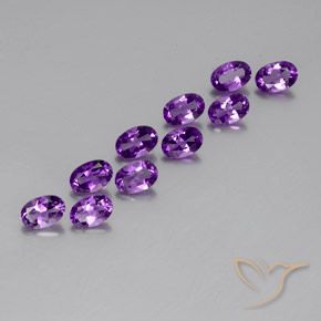 4.12 ctw Violet Amethyst Stones, Natural Amethyst in Oval Facet Shape for Sale