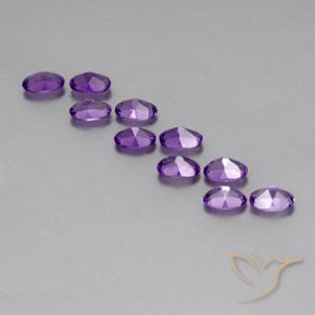 Amethyst Gemstones in 6 x 4 mm (calibrated) Size for Sale, Amethyst Stones in Medium-Dark Purplish Violet Color