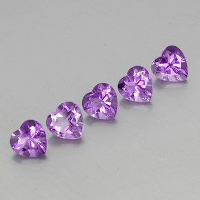 Purplish Violet Amethyst Gem - 0.7ct Heart Facet (ID: 357586)