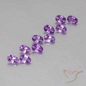 4.28 ctw Violet Amethyst Stones, Natural Amethyst in Oval Facet Shape for Sale